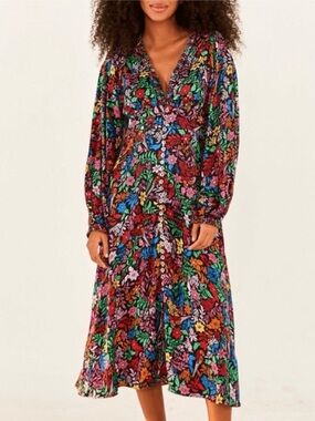 FARM RIO | Tropical Garden Lenzing™ Ecovero™ Viscose Midi Dress - Size S